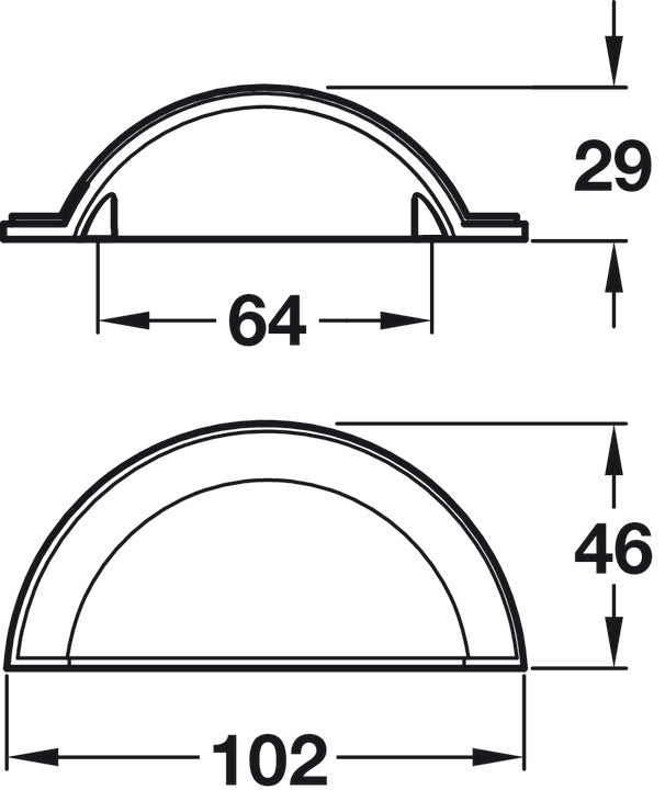 CUP HANDLE FIXING CENTRES 64 CC