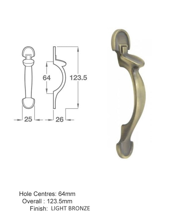 H108 Thumb Latch Handle in Light Bronze