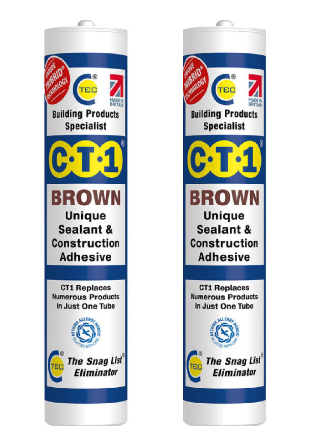 CT1 Unique Sealant and Construction Adhesive (2 Pack) Various Colours