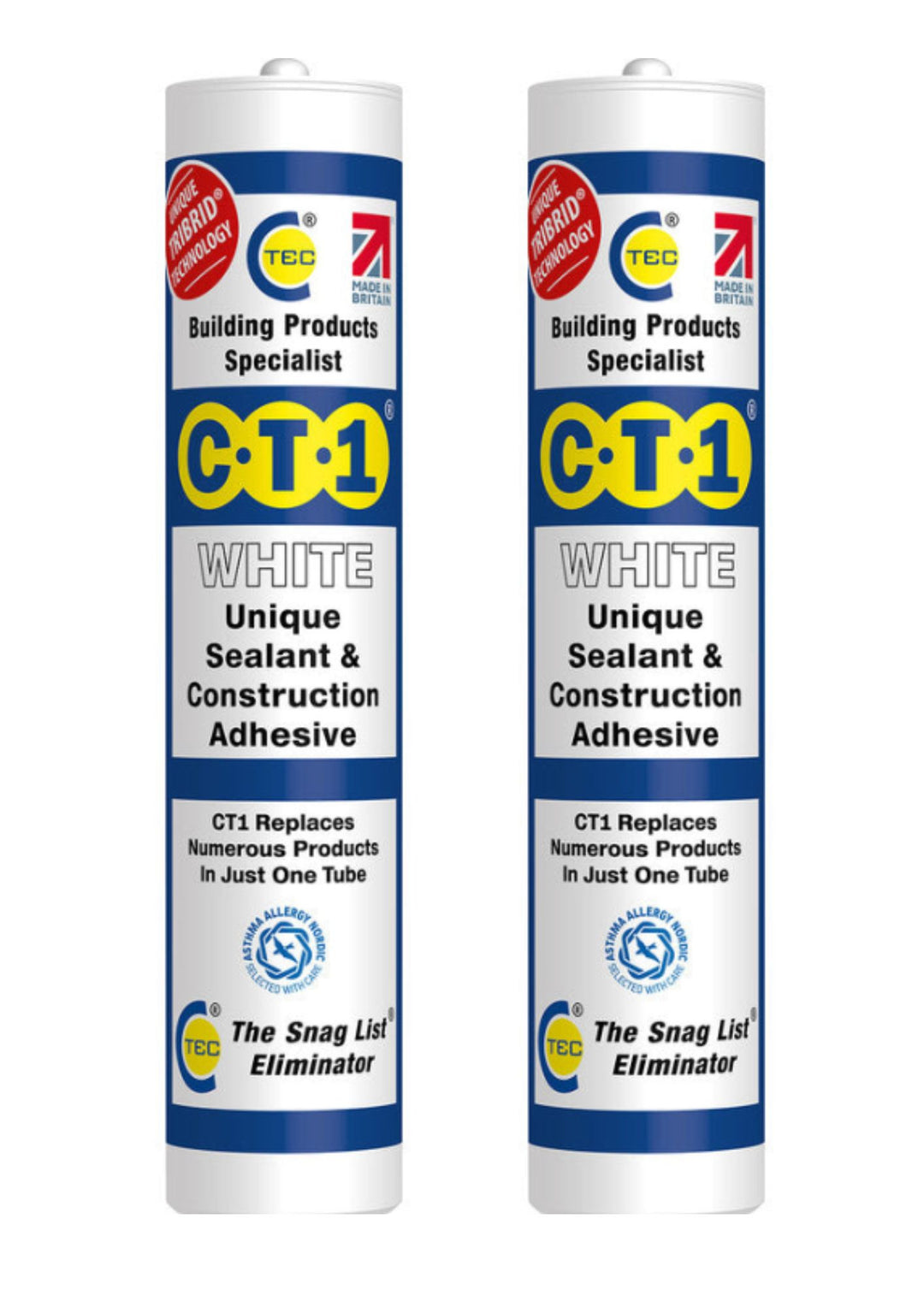 CT1 Unique Sealant and Construction Adhesive (2 Pack) Various Colours