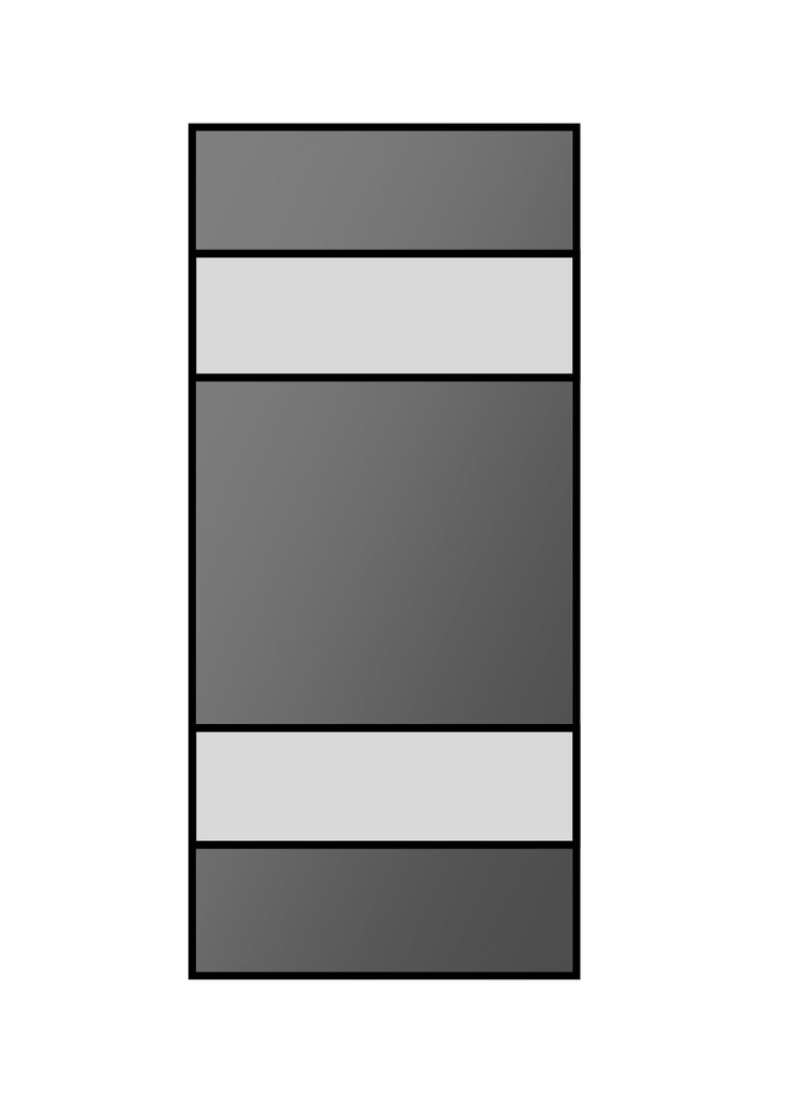 Cosmo Door 6 with two horizontal panels larger than Door 5 mid top and mid bottom
