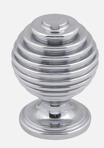 H181 BEEHIVE KNOB CHROME 30MM