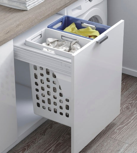 two drawer pull out laundry bin