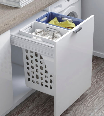two drawer pull out laundry bin