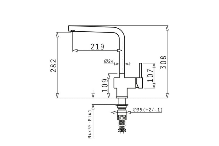 Pyramis Mandolin Kitchen Tap