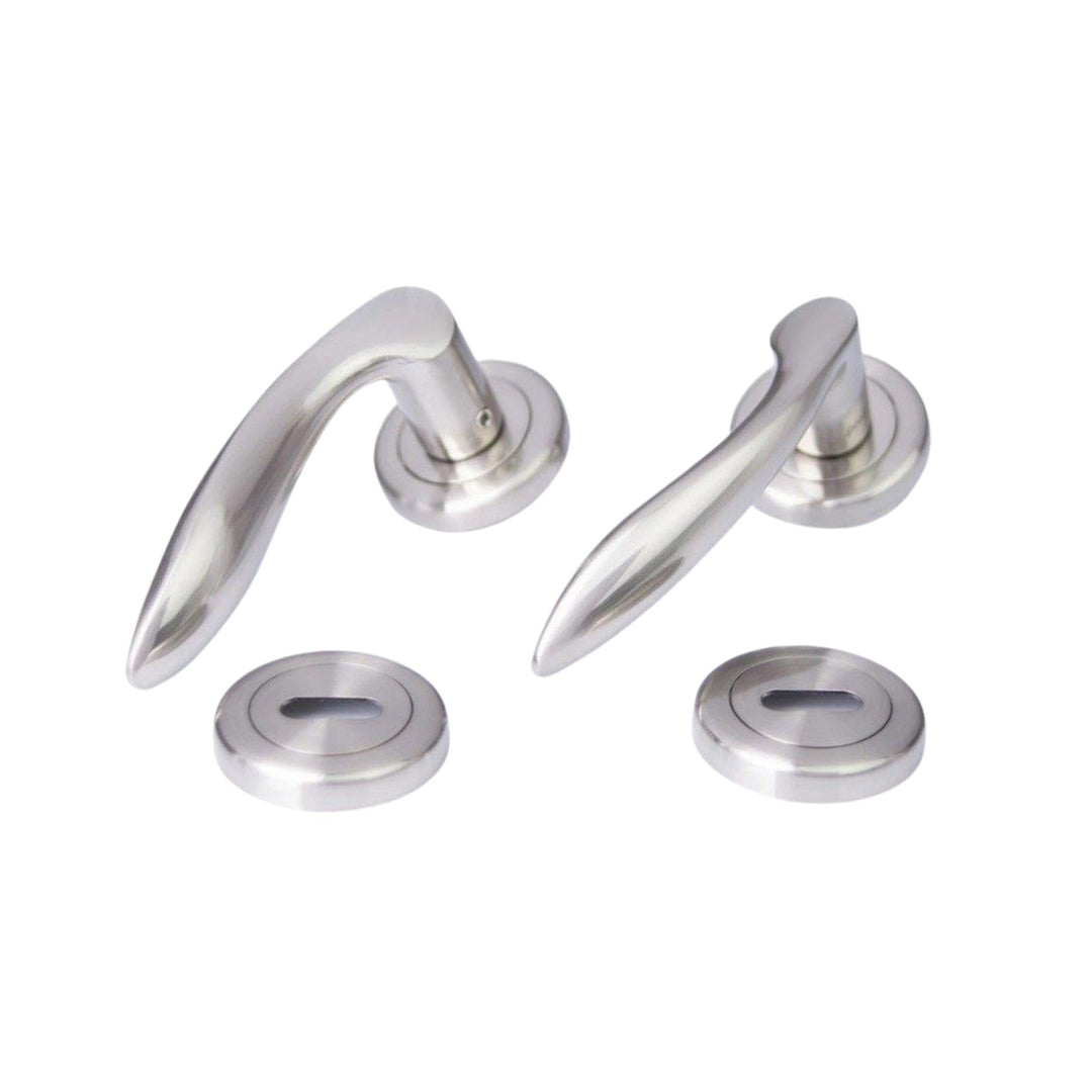 Sonnato Bari Lever on Rose Lock Satin Chrome Handles