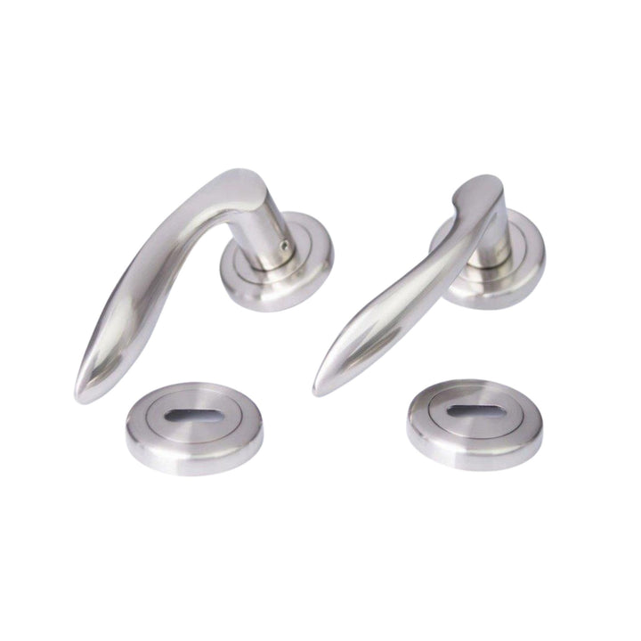 Sonnato Bari Lever on Rose Lock Satin Chrome Handles
