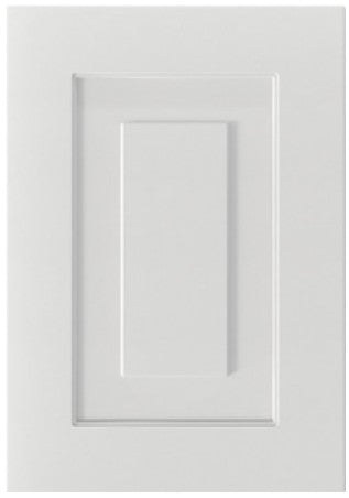 White cabinet door with a simple design on a white background