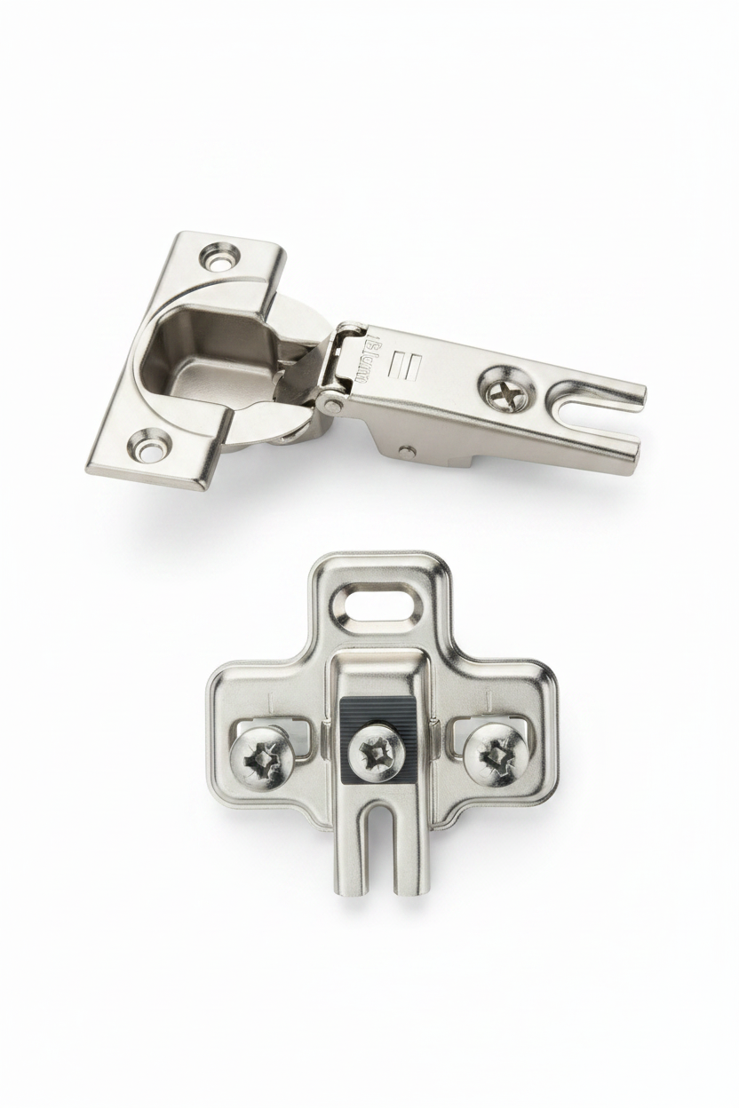Blum Refrigerator Hinge (91K9550) and Plate (194K610E) (2 SETS)