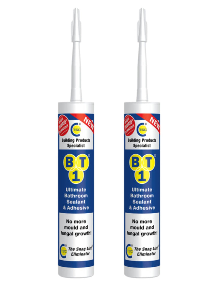 BT1 Ultimate Bathroom Adhesive & Sealant 290ml (White) (2 PACK)