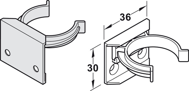 Häfele Axilo™ Plinth Clip and Bracket, for Adjustable Plinth Feet, Screw Fixing (10 Pack)