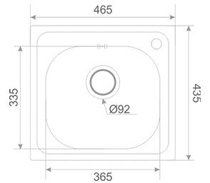 PYRAMIS EROS BRUSHED STEEL SINGLE BOWL INSET SINK