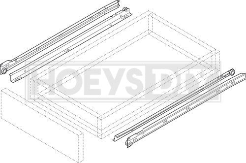 BLUM Bottom Fix Drawer Runner 350MM Cream 