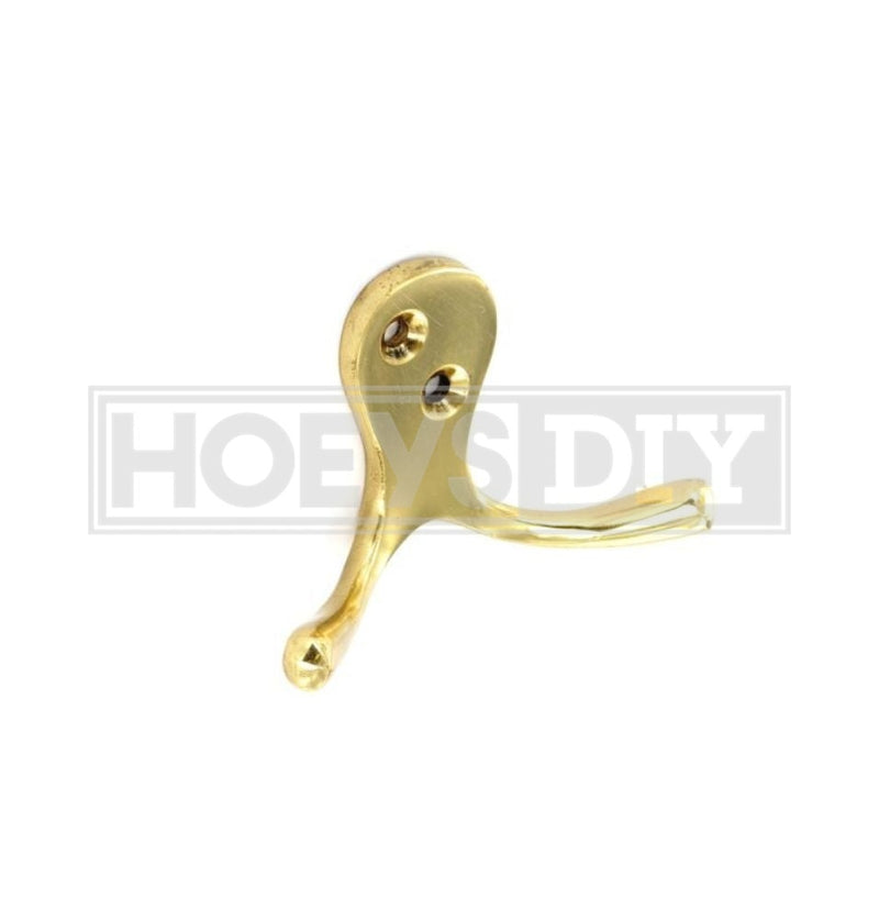 Brass Double Robe Hook 75mm