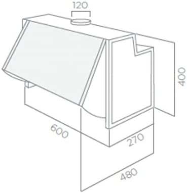 Elica Integrata 60cm Single Motor Integrated Cooker Hood/Extractor Fan -120GR