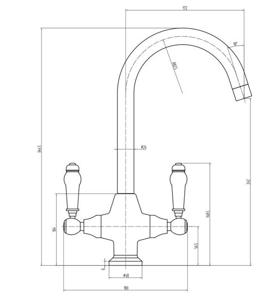 AQUALLA GEORGIA CHROME KITCHEN MIXER TAP