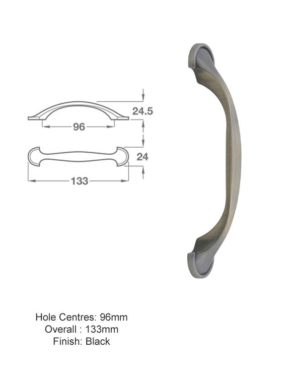 H109 Latch Drawer Handle in Light Bronze