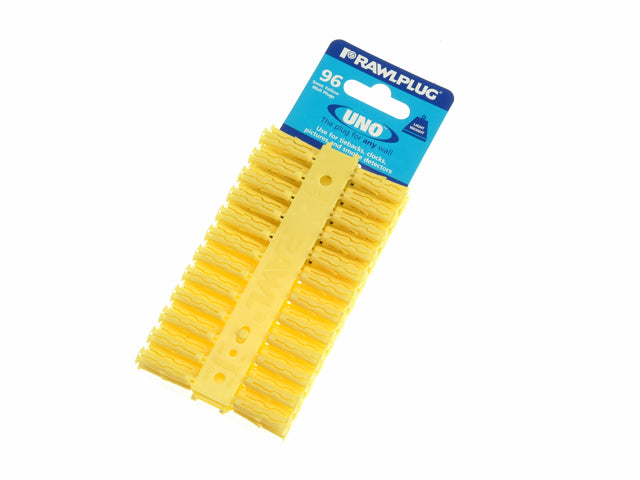 Rawlplug Yellow Uno Plugs Card of 96