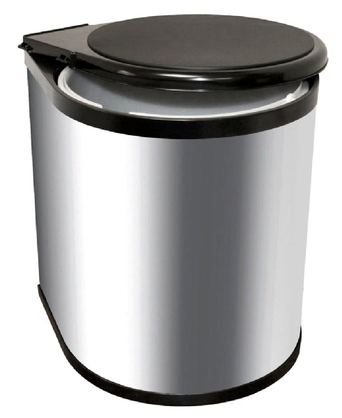 Built in Circular Chrome Waste Bin 15Ltr (white)