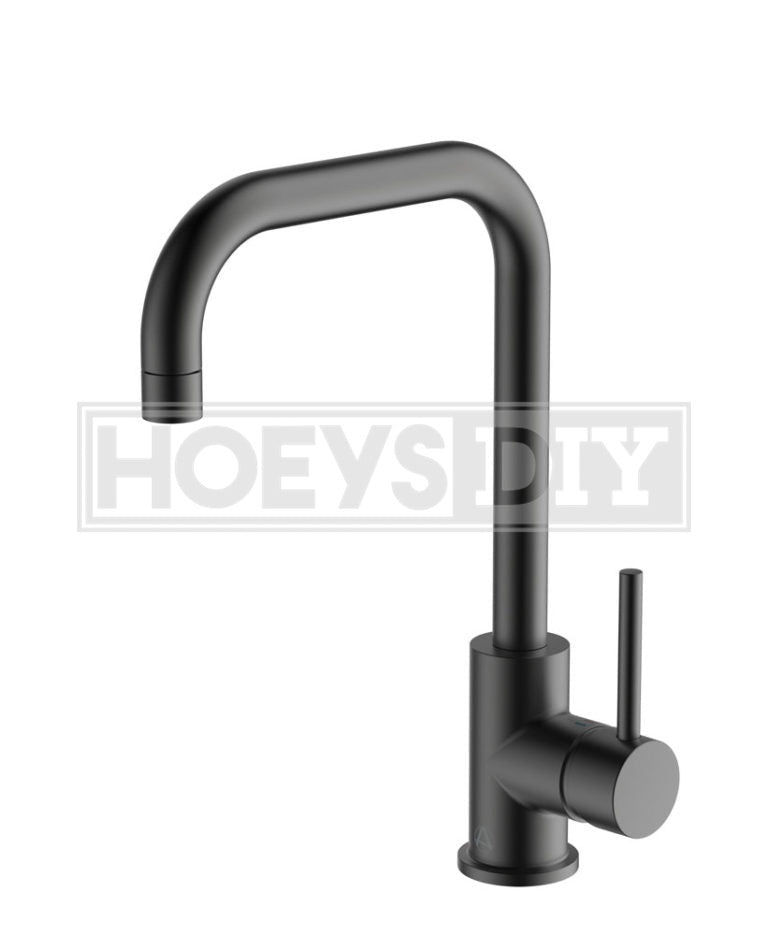 AQUALLA COVE KITCHEN MIXER TAP - BLACK STAINLESS STEEL