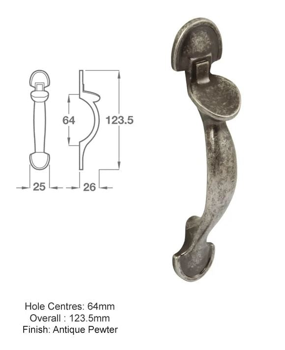 Handle 104 Thumb Latch in Pewter