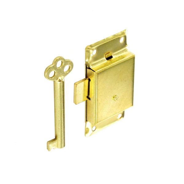 Cupboard Lock Brass 63mm 