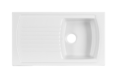 White Single Bowl Ceramic Sink  (Left or Right)