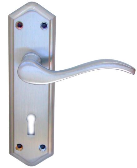 TORINO SATIN CHROME LEVER ON LOCK PLATE