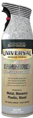 Rust-Oleum Universal Hammered All Surface Paint - Silver 400ml