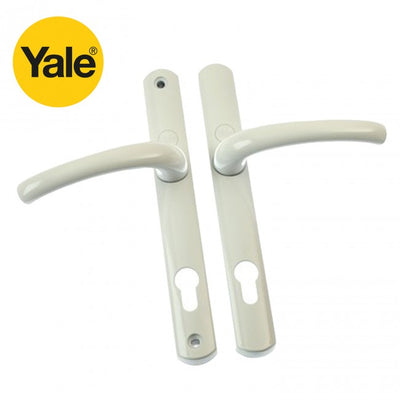 Yale Superior 92mm 215mm Lever Lever Long Backplate UPVC Sprung Door Handle Set - White